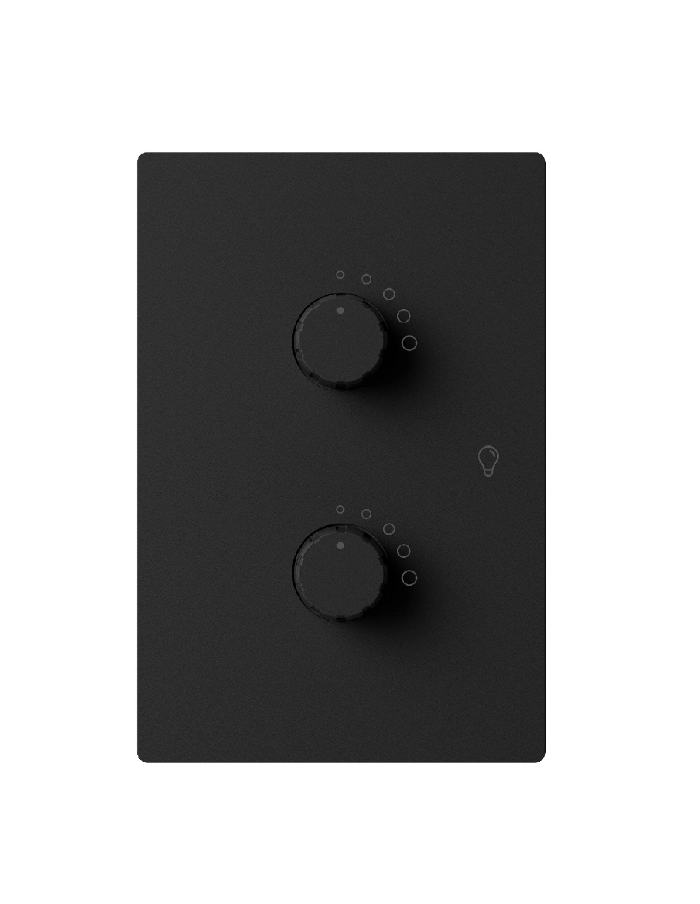 Llave dimmer LED doble Macroled Milan negro